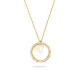 Zirkon Taşlı Bebek El Ayak Detaylı Gold Renk Kişiye Özel İsim Harf Yazılı 925 Ayar Gümüş Kadın Kolye