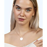 Basic Model Rose Renk Kişiye Özel İsim Harf Yazılı 925 Ayar Gümüş Kadın Kolye