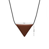 Siyah İp Zincirli Kişiye Özel İsim Yazılı Kahverengi Renk Hakiki Crazy Deriden El Yapımı Kadın Cevşen Kolye