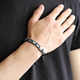 Makrome Örgü Hematit Doğaltaş Bileklik