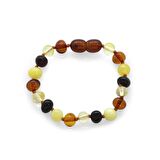 Oval Form Multicolor Doğal Damla Kehribar Bebek Bileklik