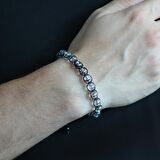 Makrome Örgülü Kişiye Özel Saç Teli İçerir Erkek Bileklik