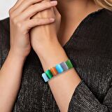 Çakra Tasarım Çok Renkli Kedigözü Kadın Bileklik