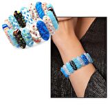 El İşçiliği Murano Cam Sanatı Çakra Tasarım Kadın Bileklik