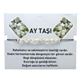 Makrome Örgülü Basic Model Ay Taşı Doğaltaş Kadın Bileklik