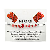 Makrome Örgülü Basic Model Mercan Doğaltaş Kadın Bileklik
