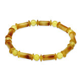 Bal-Sarı Renkli Silindir Kesim Doğal Damla Kehribar Kadın Bileklik