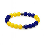 Küre Kesim Sarı Lacivert Jade Hematit Doğaltaş Kadın Taraftar Bileklik