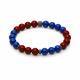 Küre Kesim Bordo Mavi Jade Doğaltaş Kadın Taraftar Bileklik