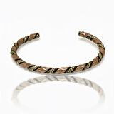 Erkek Bakır Pirinç Bileklik - Otantik Burma Tasarım - Ayarlanabilir Yapı