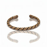 Kadın Bakır Bileklik - Otantik Oval Burma Tasarım - Ayarlanabilir Yapı