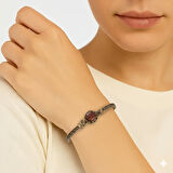 Kadın Bakır Bileklik - Pembe Kuvars Doğaltaşlı - Otantik Tasarım - Ayarlanabilir Yapı