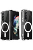 Samsung Galaxy Z Fold 3 Kılıf Magsafe Wireless Kablosuz Şarj Uyumlu Manyetik Şeffaf Kapak