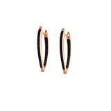 Starlight Diamond Siyah Zirkon Taşlı "V" Tasarım Rose Renk 925 Ayar Gümüş Küpe