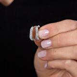 Starlight Diamond Mikro Zirkon Taşlı "U" Tasarım 925 Ayar Gümüş Küpe