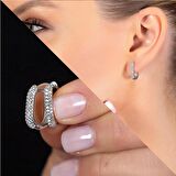 Starlight Diamond Mikro Zirkon Taşlı "U" Tasarım 925 Ayar Gümüş Küpe