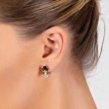 Zultanit Taşlı Kır Çiçeği Tasarım 925 Ayar Gümüş Küpe