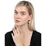 Mecidiye Tasarım Silver Renk 925 Ayar Gümüş Kadın Küpe