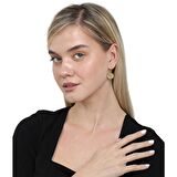 Mecidiye Tasarım Gold Renk 925 Ayar Gümüş Kadın Küpe