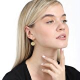 Mecidiye Tasarım Gold Renk 925 Ayar Gümüş Kadın Küpe