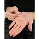 Beyaz Zirkon Taşlı Kalp Tasarım Rose Renk 925 Ayar Gümüş Kadın Küpe