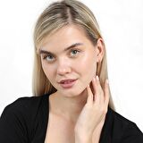 Popcorn Tasarım Rose Renk Tam Tur 925 Ayar Gümüş Kadın Küpe