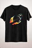 Erkek Siyah Colorful Astronaut Space Walk Shuttle Pilot Science Fiction Art