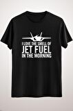 Erkek Siyah F-35 Lightning Iı "ı Love The Smell Of Jet Fuel In The Morning"