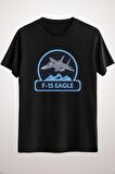 Erkek Siyah American F-15 Eagle Jet Fighter
