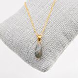 Labradorit Taşı Kolye-Gold Renk