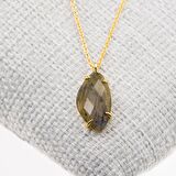 Labradorit Taşı Kolye-Gold Renk