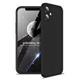 Apple iPhone 12 Kılıf 3 Parça Slim Sert Silikon Kapak AYS