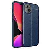 Apple iPhone 13 Kılıf Deri Görünümlü Slim Silikon 