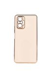 Xiaomi Redmi Note 10 Pro Kılıf Kenarları Gold Kamera Korumalı Renkli Pastel Silikon Rose Gold