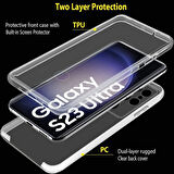 Samsung Galaxy S23 ULTRA Kılıf 360 Şeffaf Ön Arka Korumalı Şeffaf Silikon