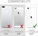 Apple iPhone SE 2020 Kılıf Simli Sulu ios ikon Silikon