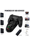 Ps4 Slim Pro Dual Charging Dock Göstergeli Şarj Istasyonu Playstation 4 Göstergeli Pinli Dock Uyumlu