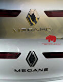 Renault Megane 4 (2016-2024) Yeni Tasarım Amblem Kaplama Sticker - Piano Black, Siyah & Gri