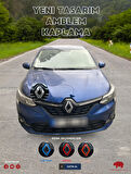 Renault Taliant (2021-2024) Yeni Tasarım Amblem Kaplama Sticker - Piano Black, Siyah & Gri