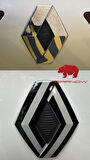 Renault Megane 3 (2014-2015) Yeni Tasarım Amblem Kaplama Sticker - Piano Black, Siyah & Gri
