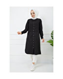 Baskı Detaylı Tunik Siyah-219