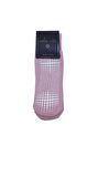 PEMBE TABANI SİLİKONLU PLATES & YOGA KADIN YARIM KONÇ ÇORAP