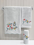 Dalgalı Kenar Nakışlı 3 Parça Havlu Seti 30x50 / 40x60 / 50x90 cm