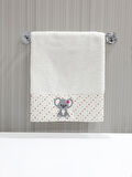 Koala Desen Nakışlı Tek Parça Çocuk Bebek Havlu 50x90 cm El/Yüz %100 Pamuk