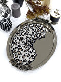 Leopar Desen Nakışlı Bardak altlığı, kokteyl sunum peçetesi 15x15 cm