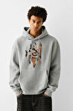 Baskılı Kapşonlu Sweatshirt FM1.107GÖ