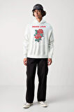 Baskılı Kapşonlu Sweatshirt FM1.131BÖ