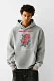 Baskılı Kapşonlu Sweatshirt FM1.131GÖ