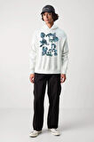 Baskılı Kapşonlu Sweatshirt FM1.141BÖ