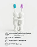 Çiftler İçin 3D Hediyelik Diş Fırçalığı Minimalist Banyo Aksesuarı Geri Dönüştürülmüş PLA 13 x 9 Cm